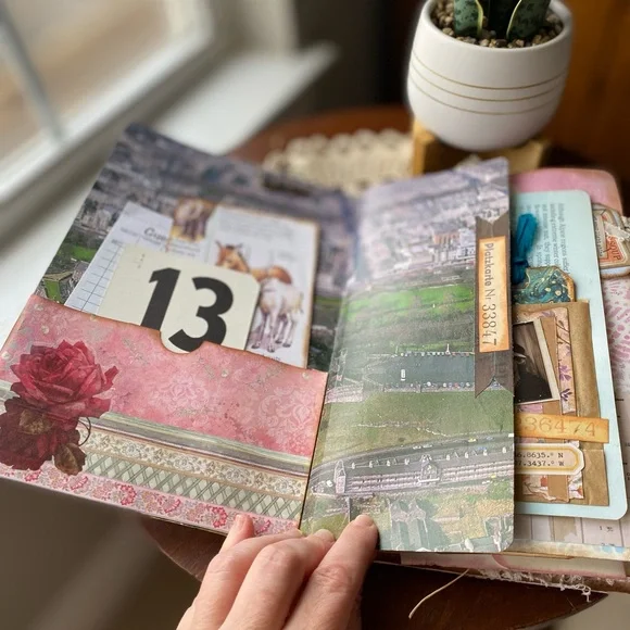 Vibrant Bird-Themed Travel Journal Mixed Media Art Junk Journal - Picture 3 of 17